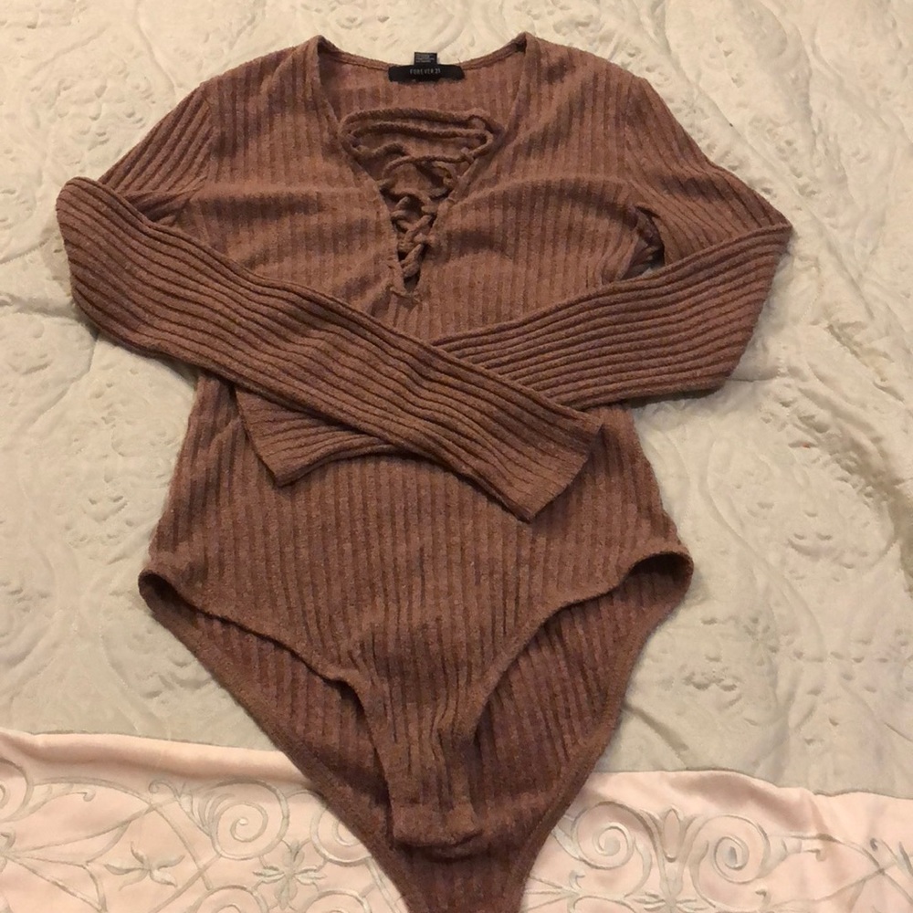 Brown body suit